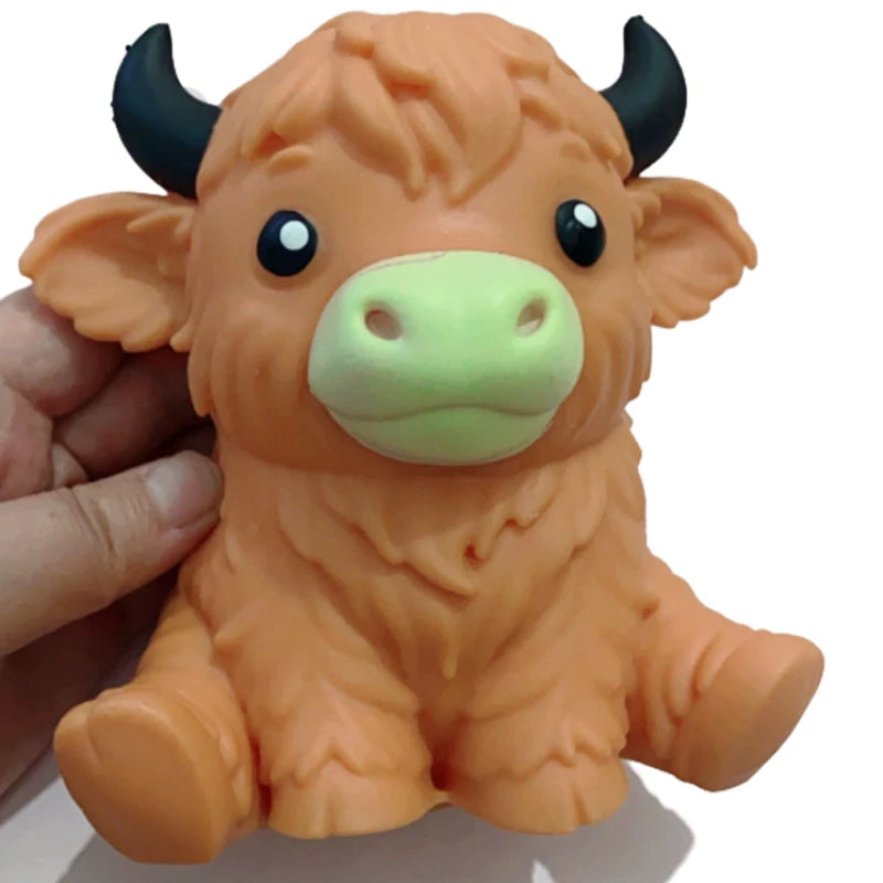 Jumbo Highland Cow Stress Balls Squishies Fidget Toy Squeeze Ball Fidget Toy for Adults Slow-Rising Stress Relief Squeeze Toy
