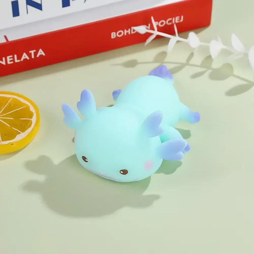 1/4pcs Axolotl Squeeze Ball Cute Fish Relax Cartoon Antistress Squishy Stress Relief Slow Rising For Adult Stretch Toys