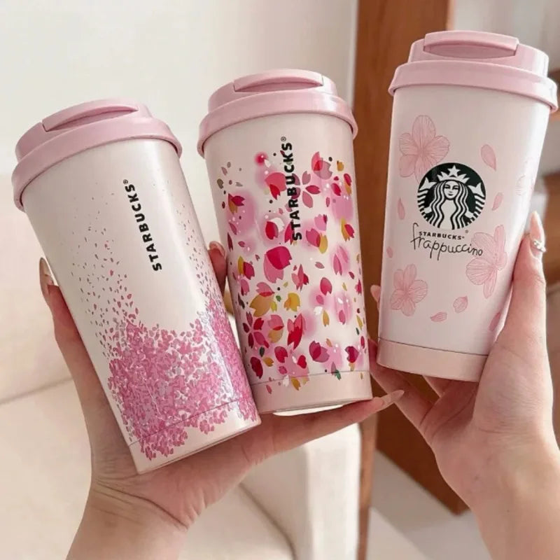 Starbucks Portable Thermal Bottle Cherry Blossom World Mug 304 Stainless Steel Insulated Cup Perfect Birthday Gift