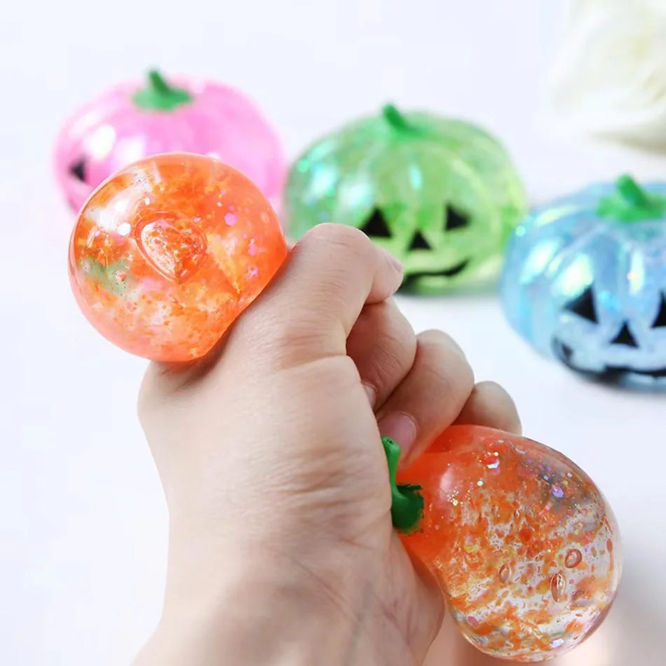 Halloween Pumpkin Maltose Squishy Stress Ball - Soft Slow Rebound Fidget Toy for Stress Relief Funny Adult Gift