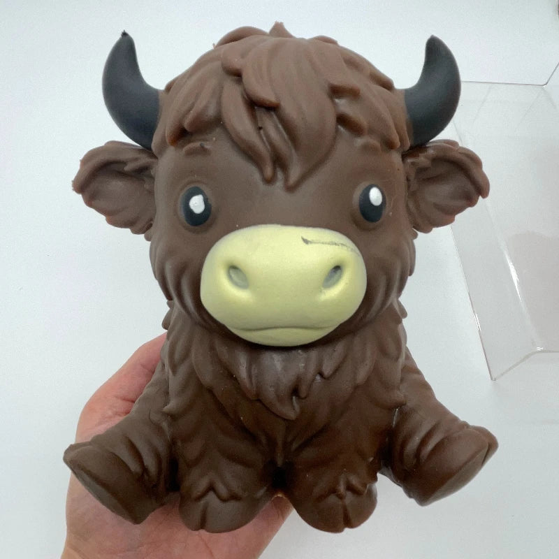 Jumbo Highland Cow Stress Balls Squishies Squeeze Toy Squeeze Ball Fidget Toy for Adults Slow-Rising Stress Relief Squeeze Toy