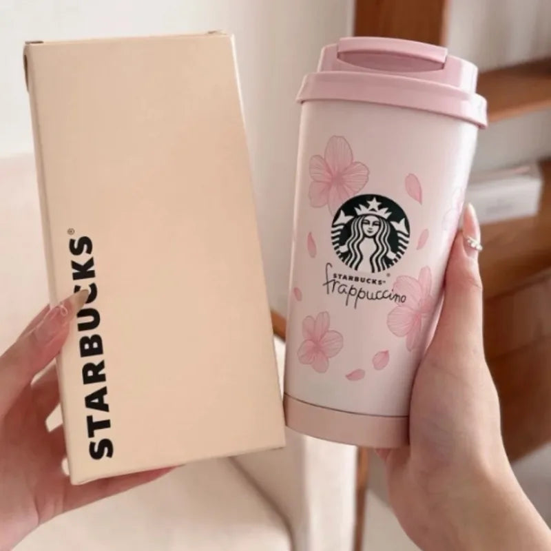 Starbucks Portable Thermal Bottle Cherry Blossom World Mug 304 Stainless Steel Insulated Cup Perfect Birthday Gift