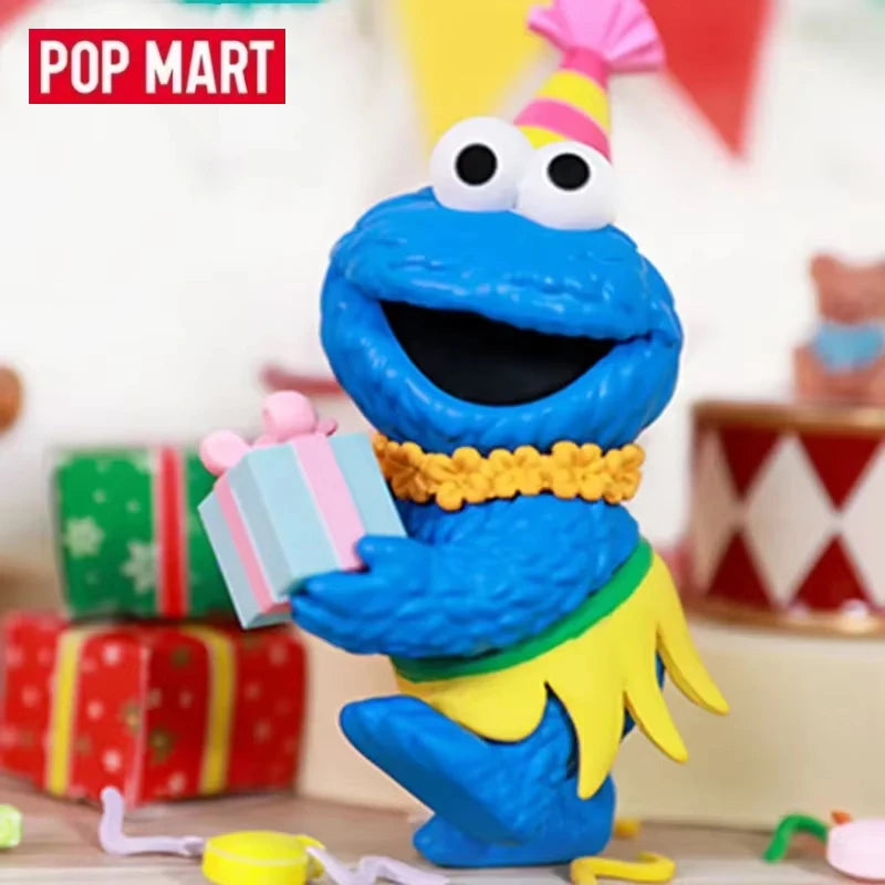 POP MART Sesame Street Party Series Blind Box Toys Kawaii Anime Action Figure Surprise Genuine Original Mystery Box Girls Gift