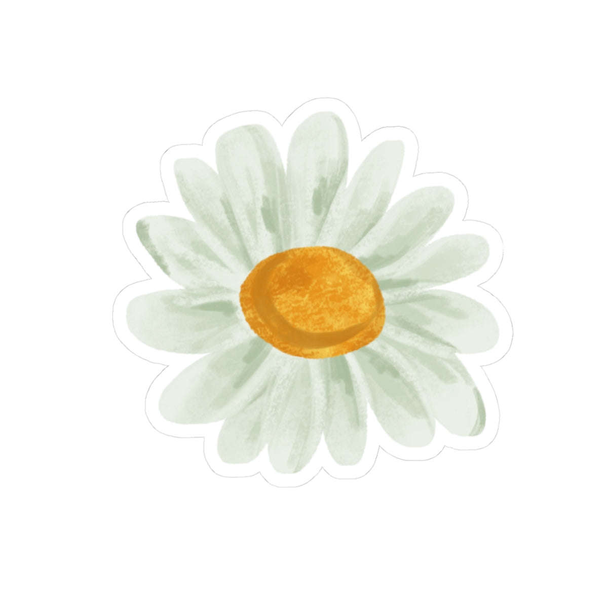 Hand-Painted Daisy Kiss-Cut Sticker | Floral Laptop Decal | Watercolor Flower