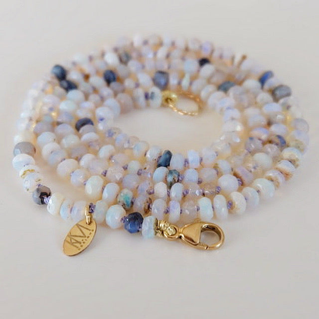 Australian Opal Candy Necklace 14K Gold