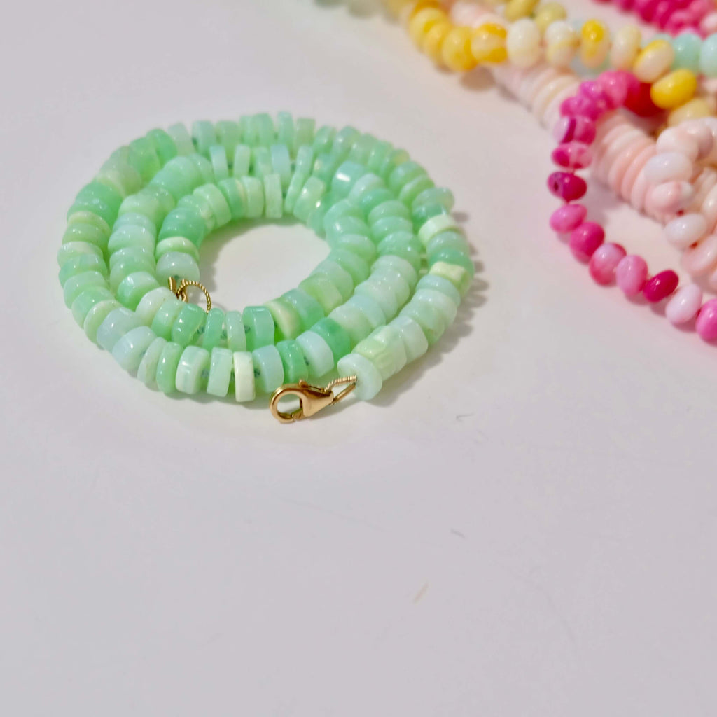 14K Gold-Filled Green Opal Candy Necklace