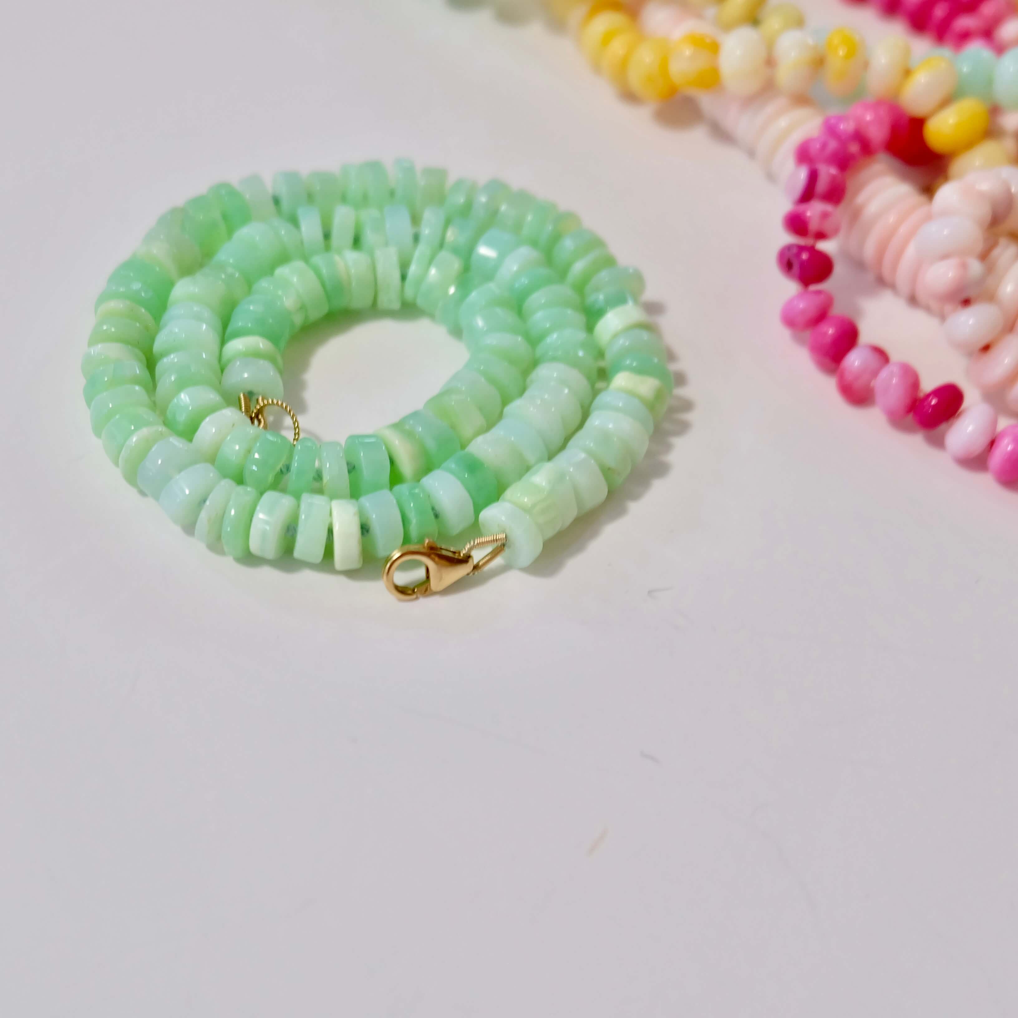 14K Gold-Filled Green Opal Candy Necklace