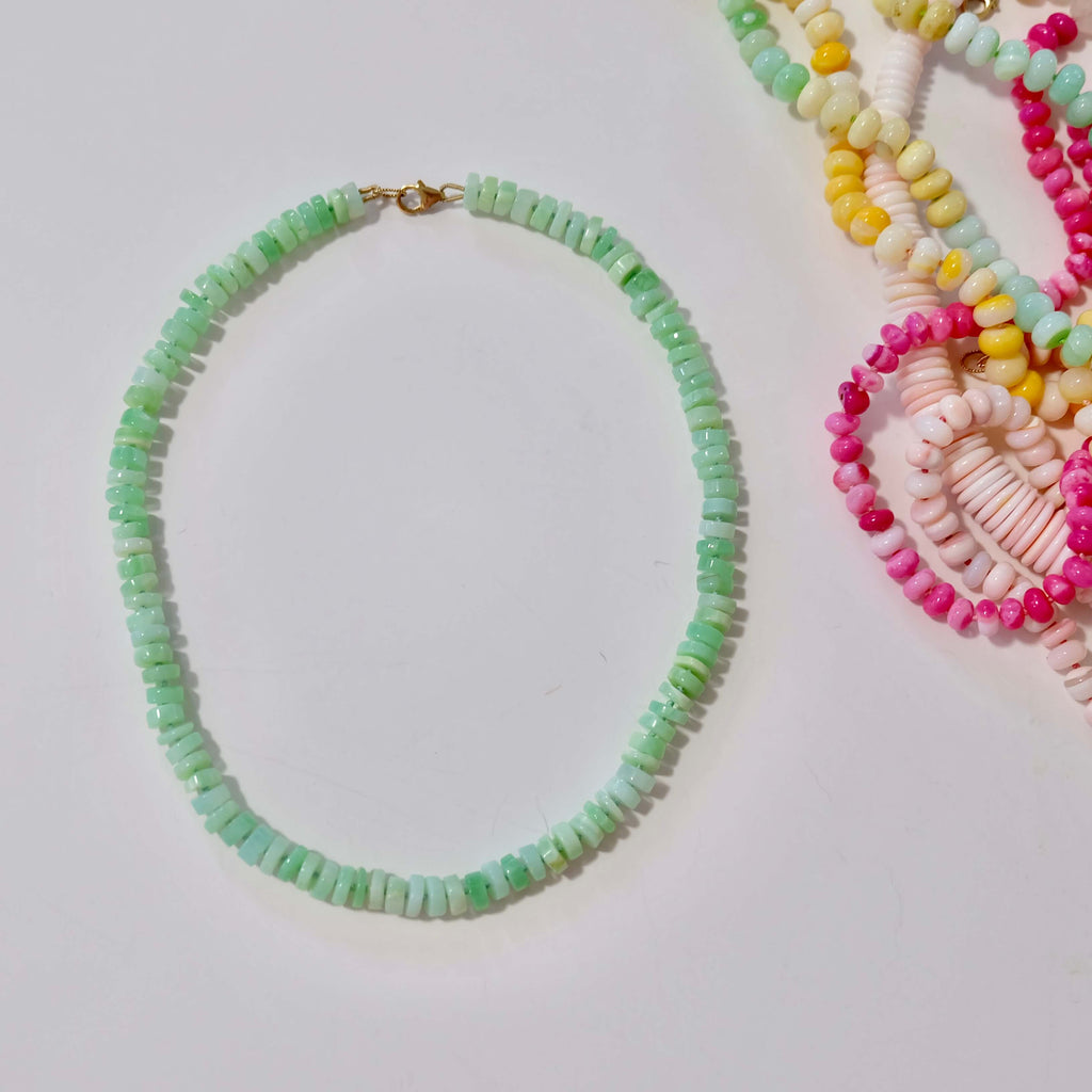 14K Gold-Filled Green Opal Candy Necklace