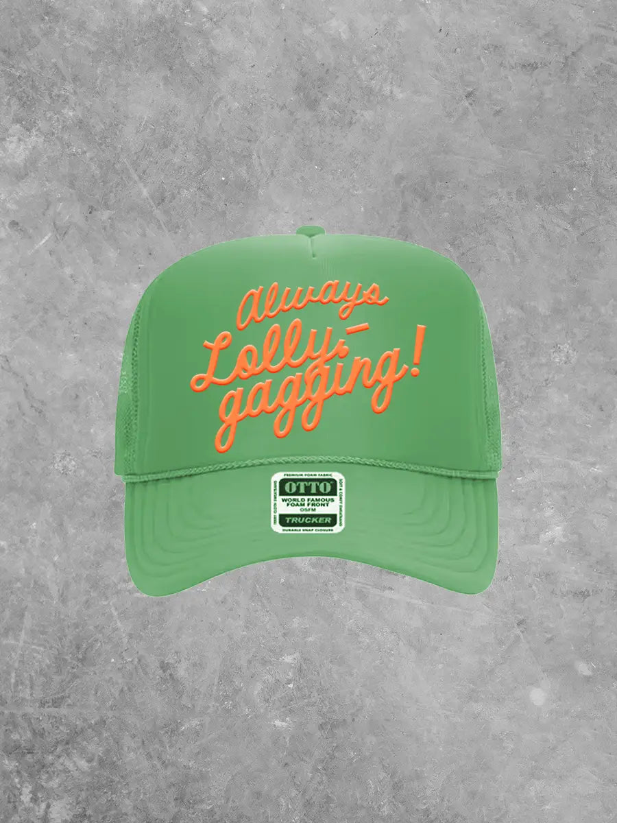 Underground Original Design: Always Lollygagging, (Coral) PUFF Trucker Hat