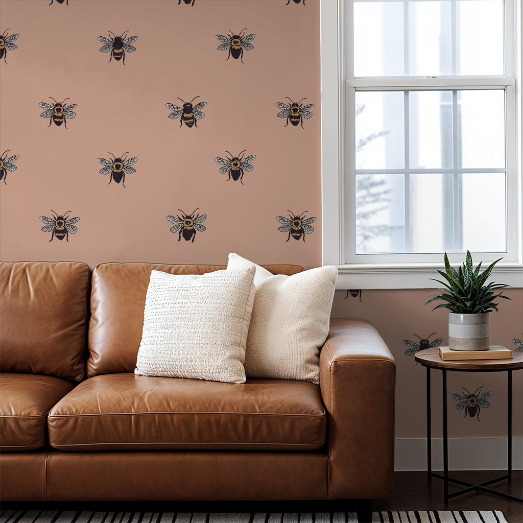 Life of Bees (Pink) Wallpaper