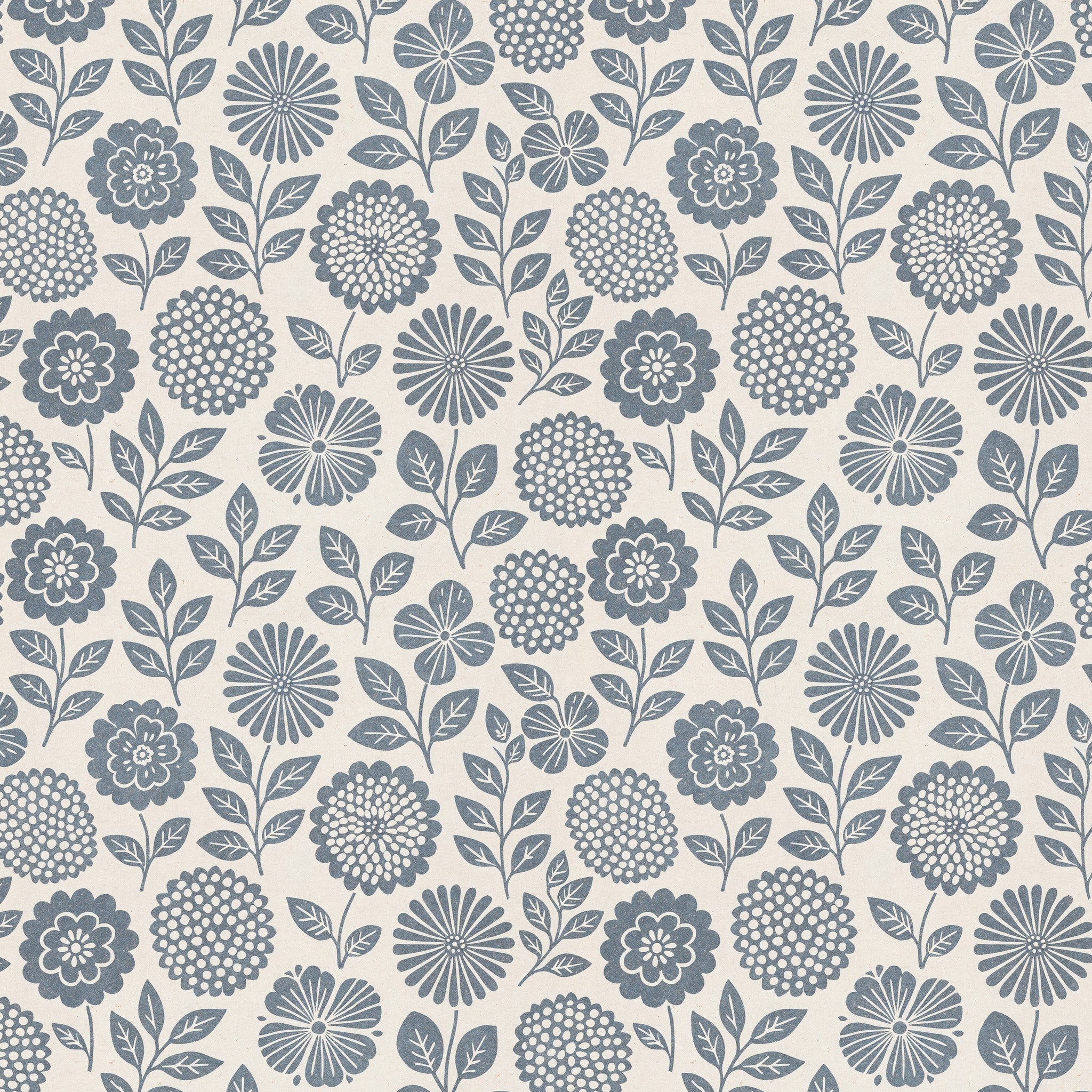 Folkflower (Blue) Wallpaper
