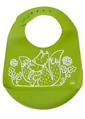 modern-twist Bucket Bib 100% plastic free silicone waterproof adjustable dishwasher safe Green Foxes