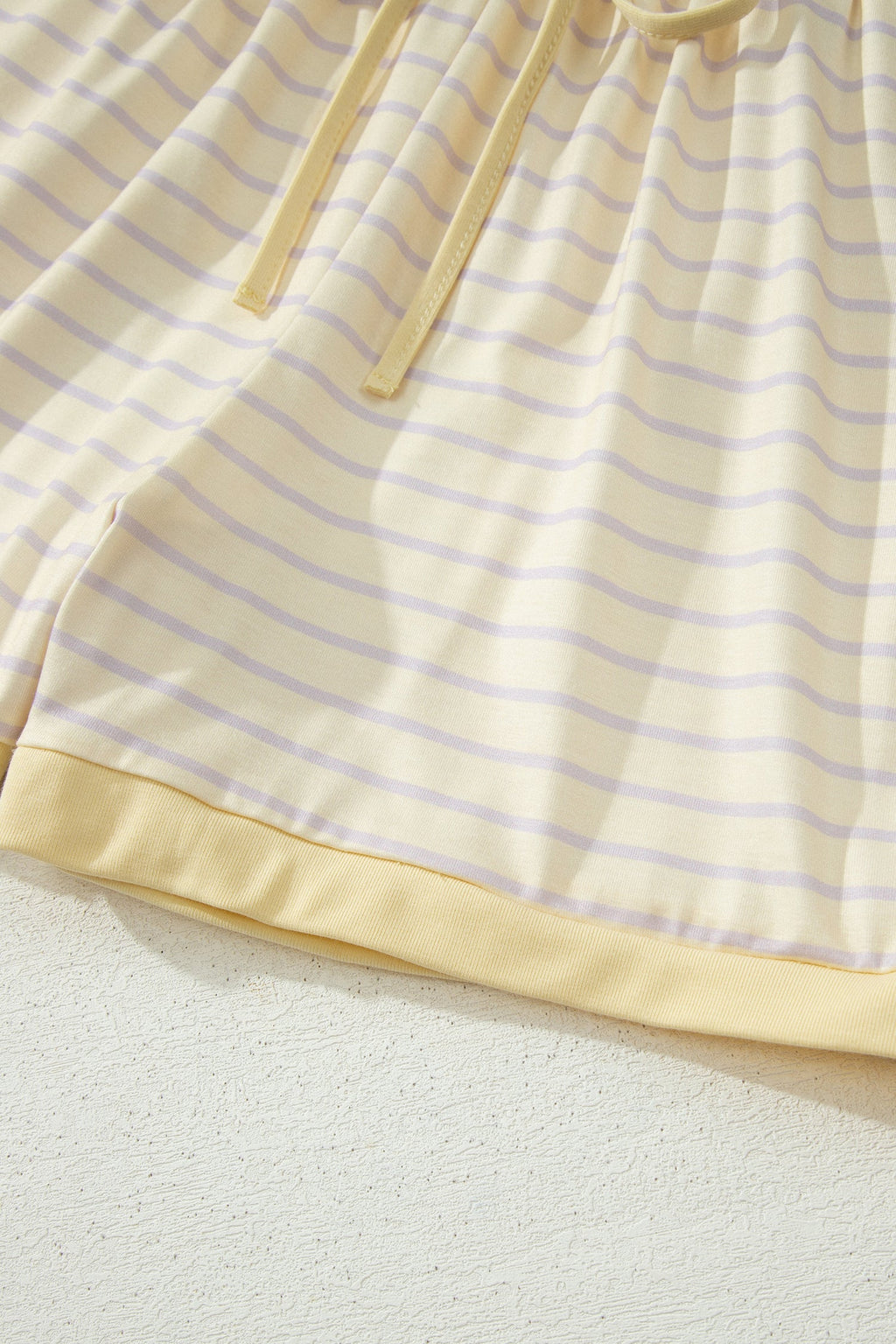 Yellow Stripe Relaxed Tee Drawstring Shorts 2pcs Outfit