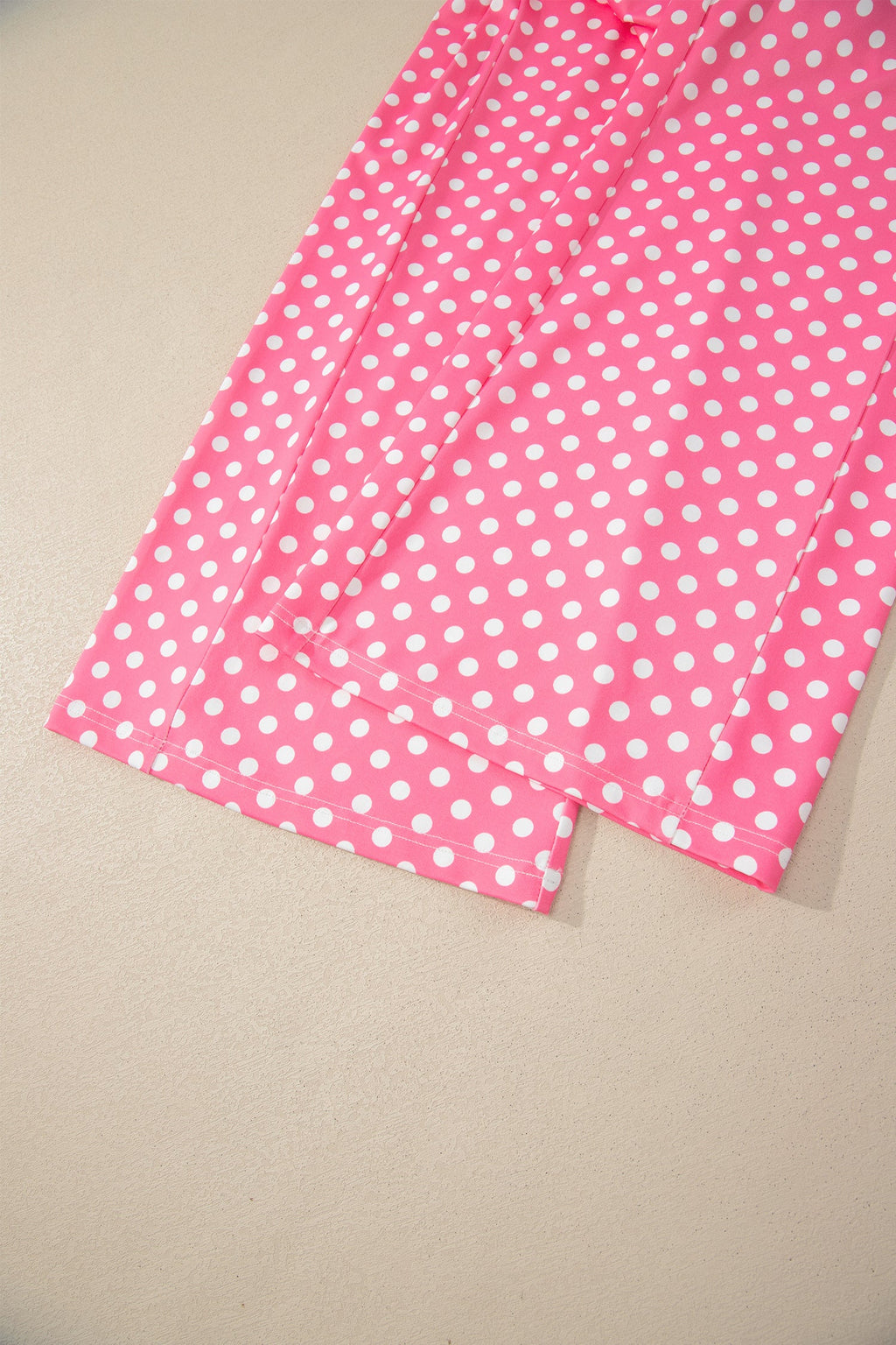 Pink Polka Dot Print Slim Tank Loose Pants 2pcs Outfit