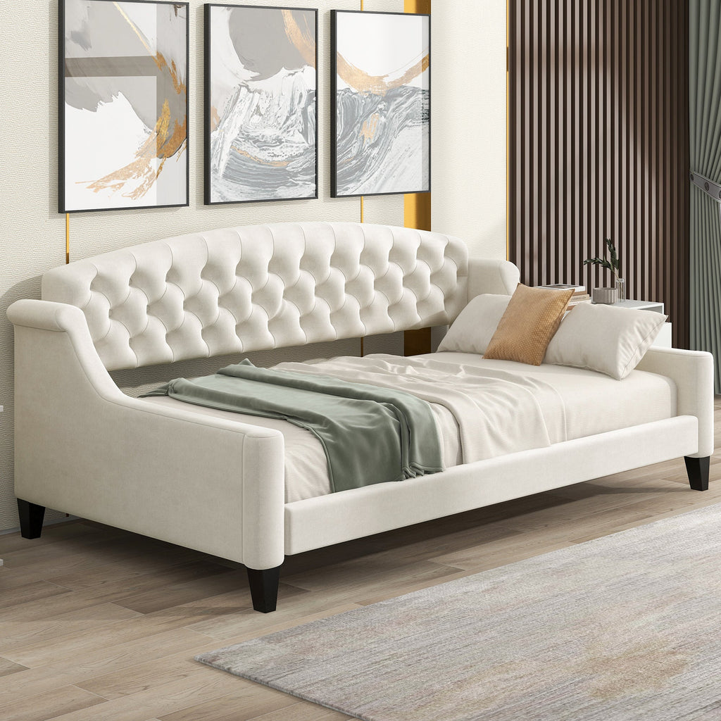 Modern Luxury Tufted Button Daybed - Twin - Beige