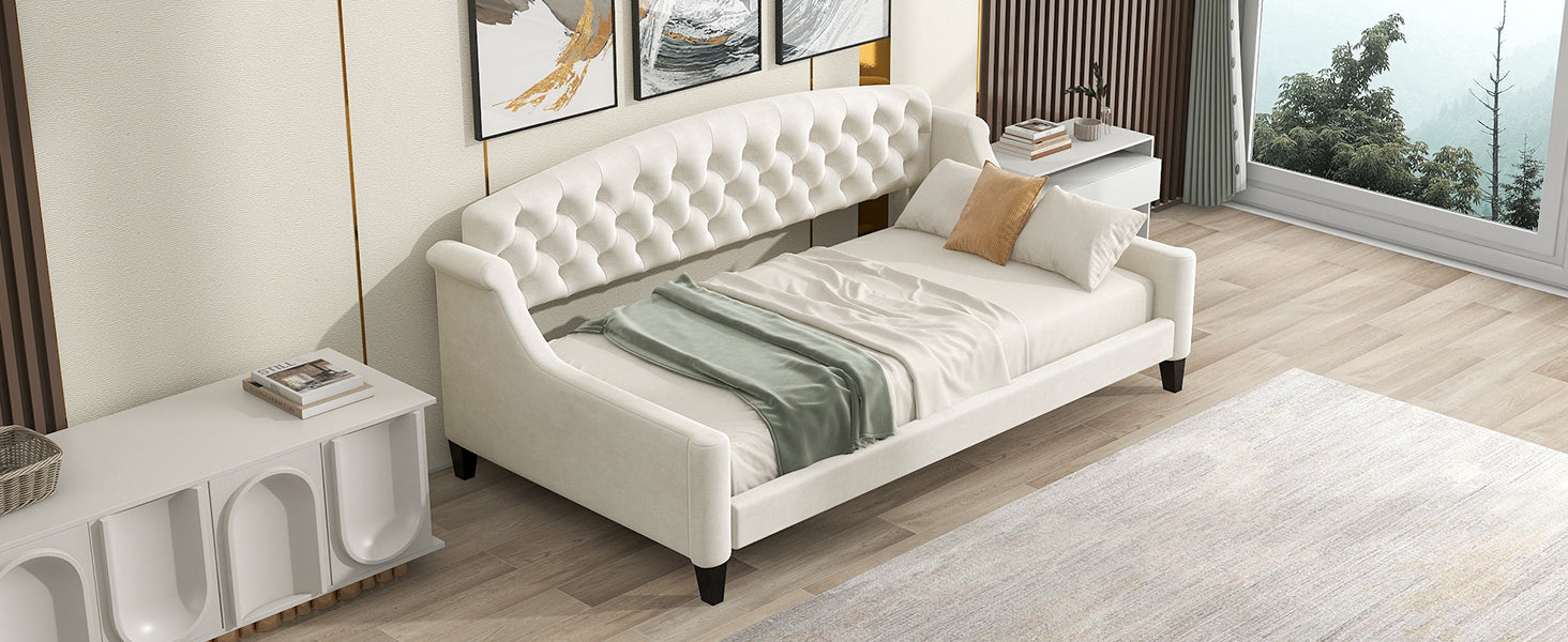 Modern Luxury Tufted Button Daybed - Twin - Beige