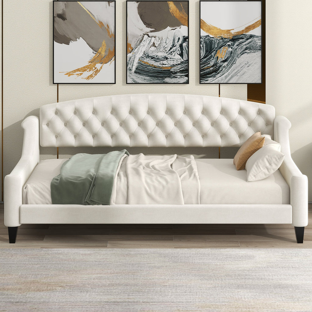 Modern Luxury Tufted Button Daybed - Twin - Beige