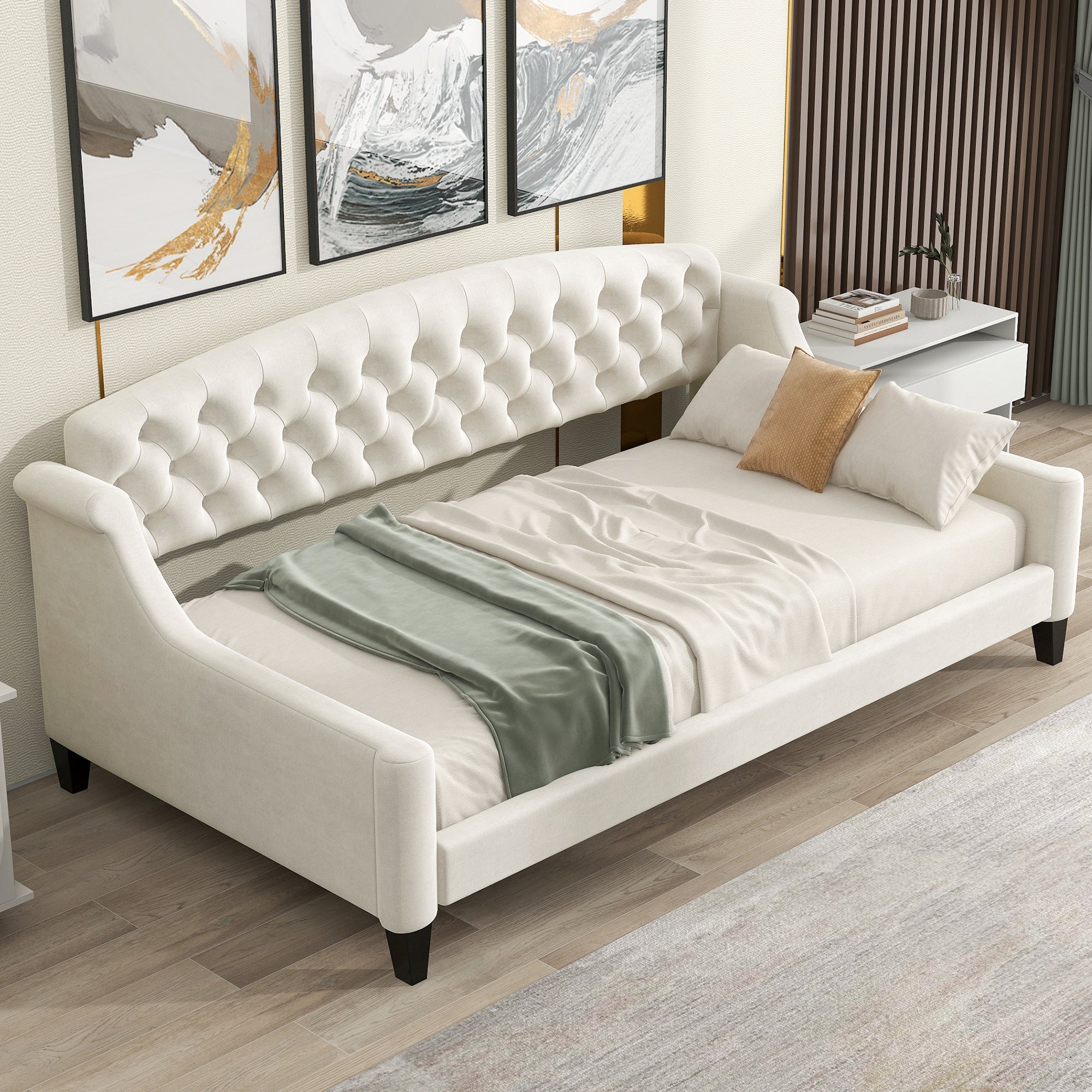 Modern Luxury Tufted Button Daybed - Twin - Beige