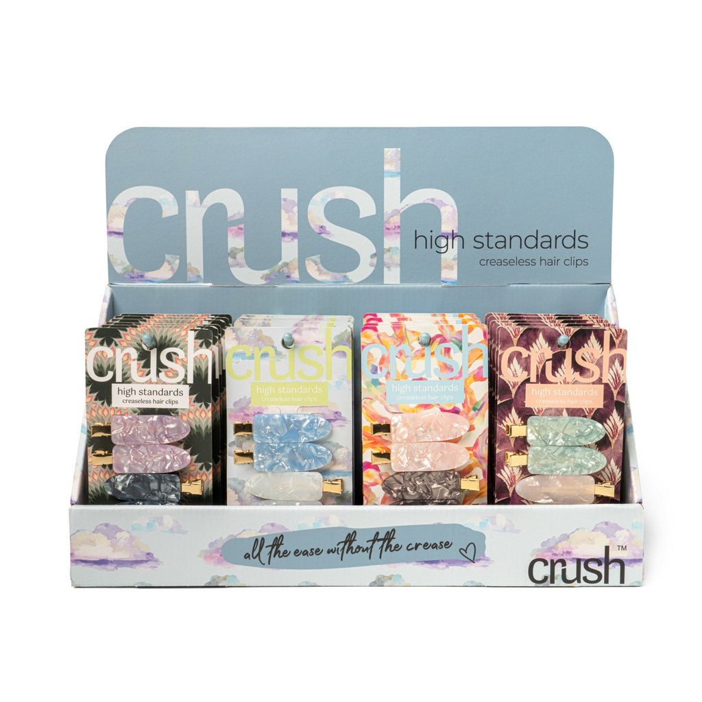 Crush™ High Standards Creaseless Hair Clips – Purple/Black