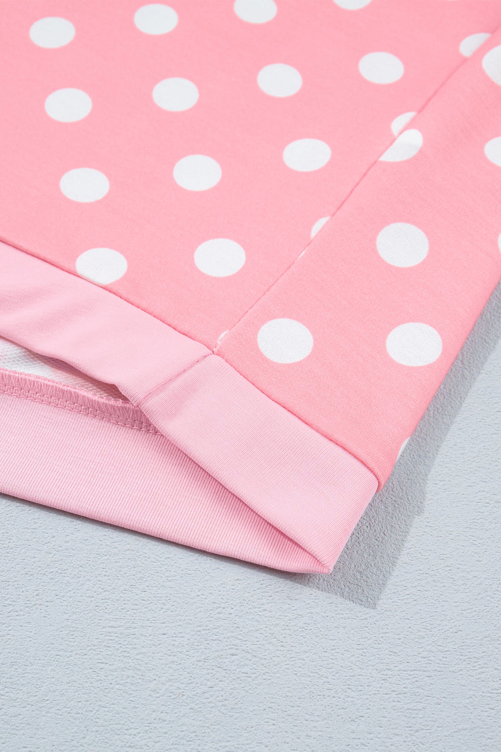 Sky Blue Polka Dot Oversized Top Drawstring Short Set
