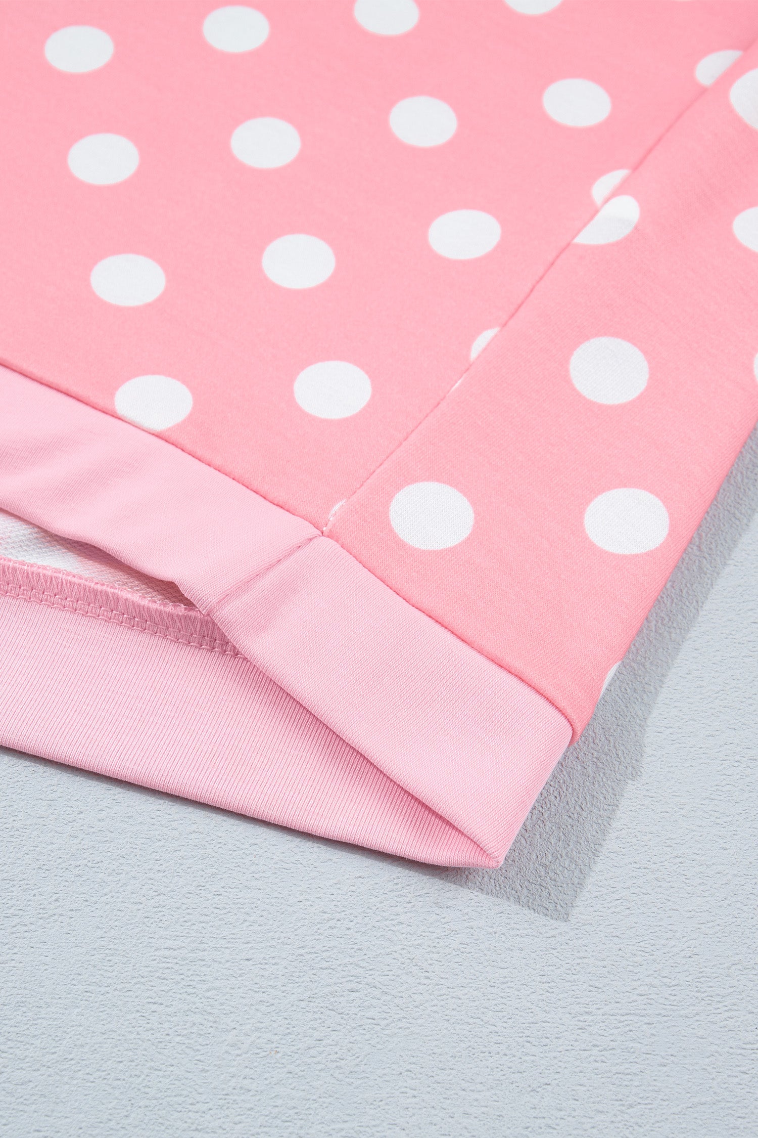 Sky Blue Polka Dot Oversized Top Drawstring Short Set