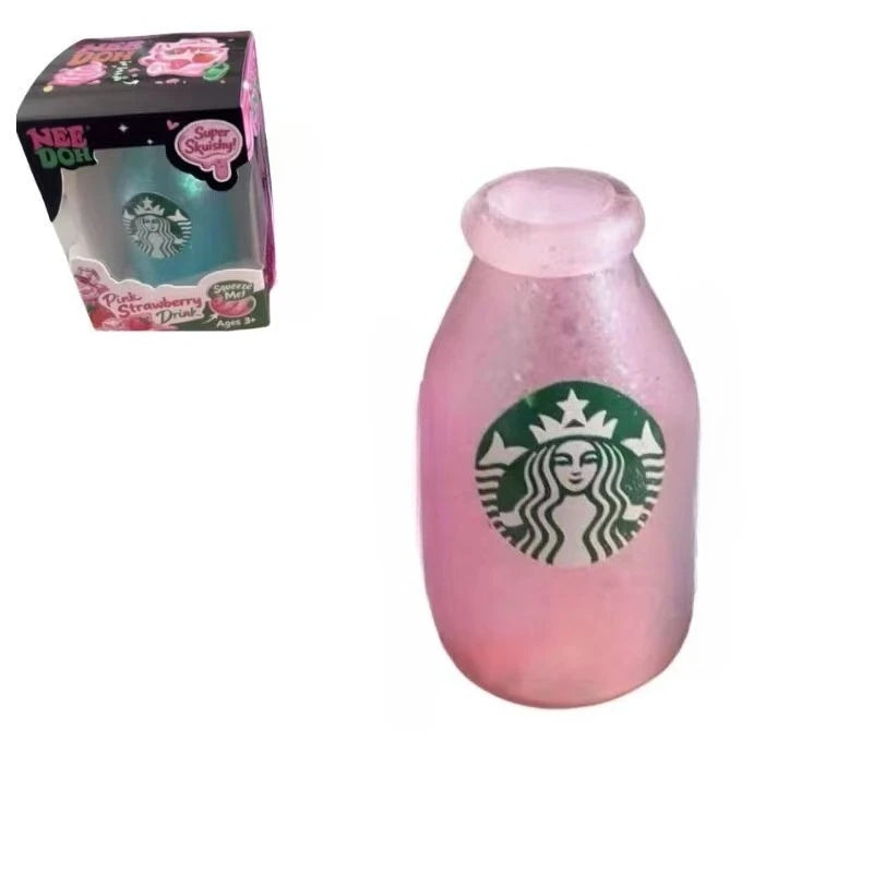 Kawaii Iced Coffee Cup Squishy Fidget Toy Soft Squeeze Stress Relief Mini Drink Decompression Toy Birthday Gift for Kids