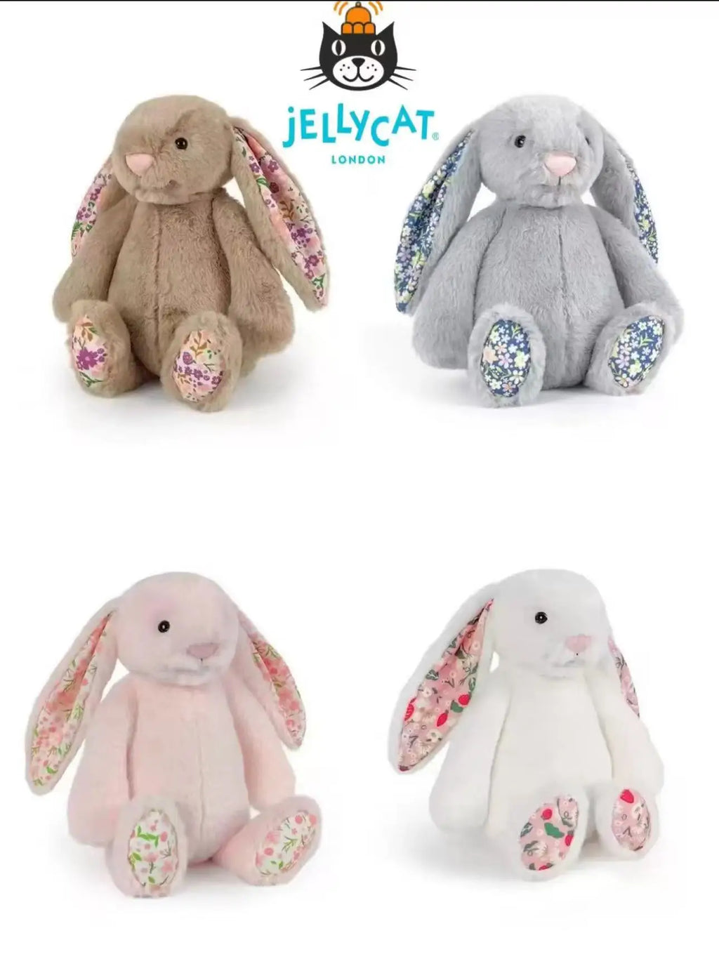 Best-seller  JC Cute Long Ears Rabbit Plush Toy Very Soft White Pink Bunny Doll Sleeping Plushies Home Decor Xmas Gifts Girl