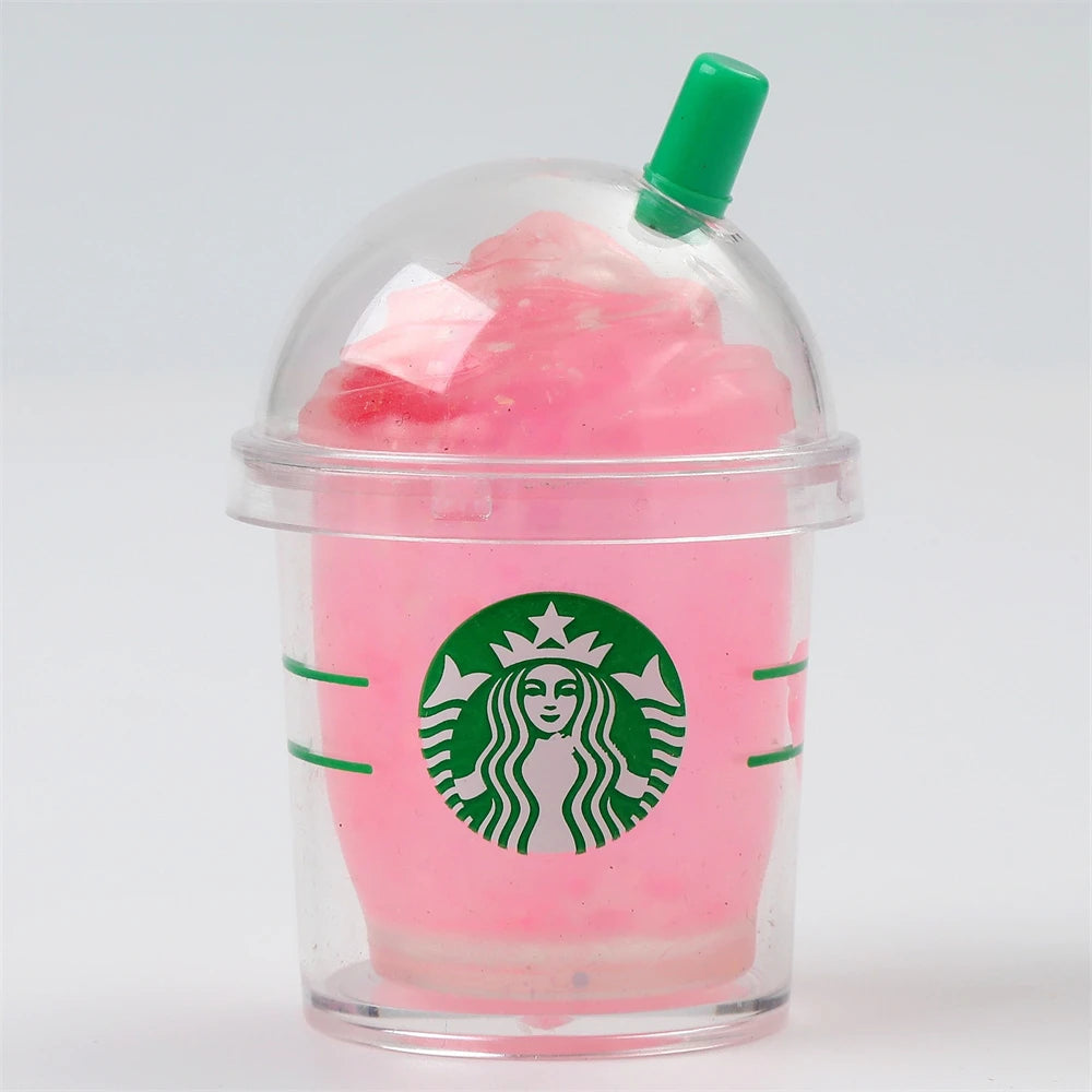 Kawaii Iced Coffee Cup Squishy Fidget Toy Soft Squeeze Stress Relief Mini Drink Decompression Toy Birthday Gift for Kids