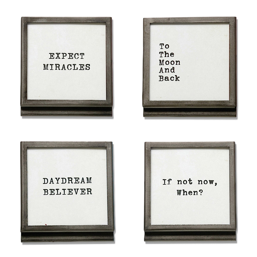 Gunmetal Framed Easel with Inspirational Quote