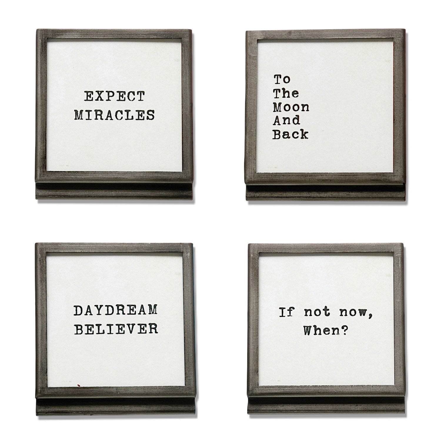 Gunmetal Framed Easel with Inspirational Quote