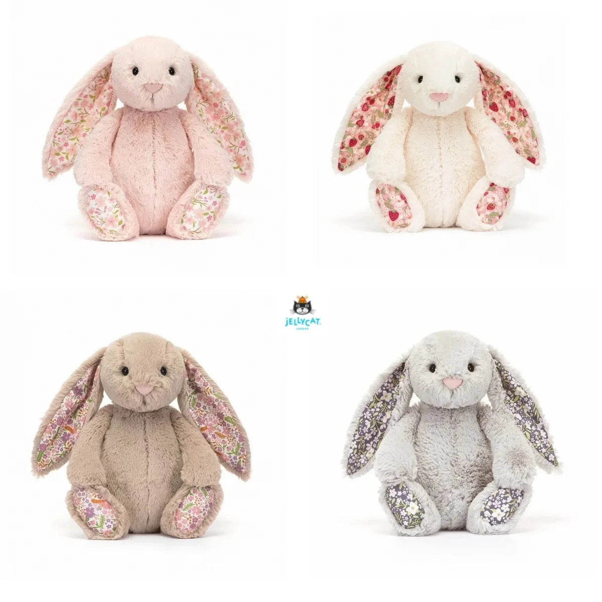 Best-seller  JC Cute Long Ears Rabbit Plush Toy Very Soft White Pink Bunny Doll Sleeping Plushies Home Decor Xmas Gifts Girl