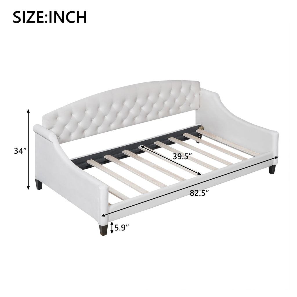 Modern Luxury Tufted Button Daybed - Twin - Beige