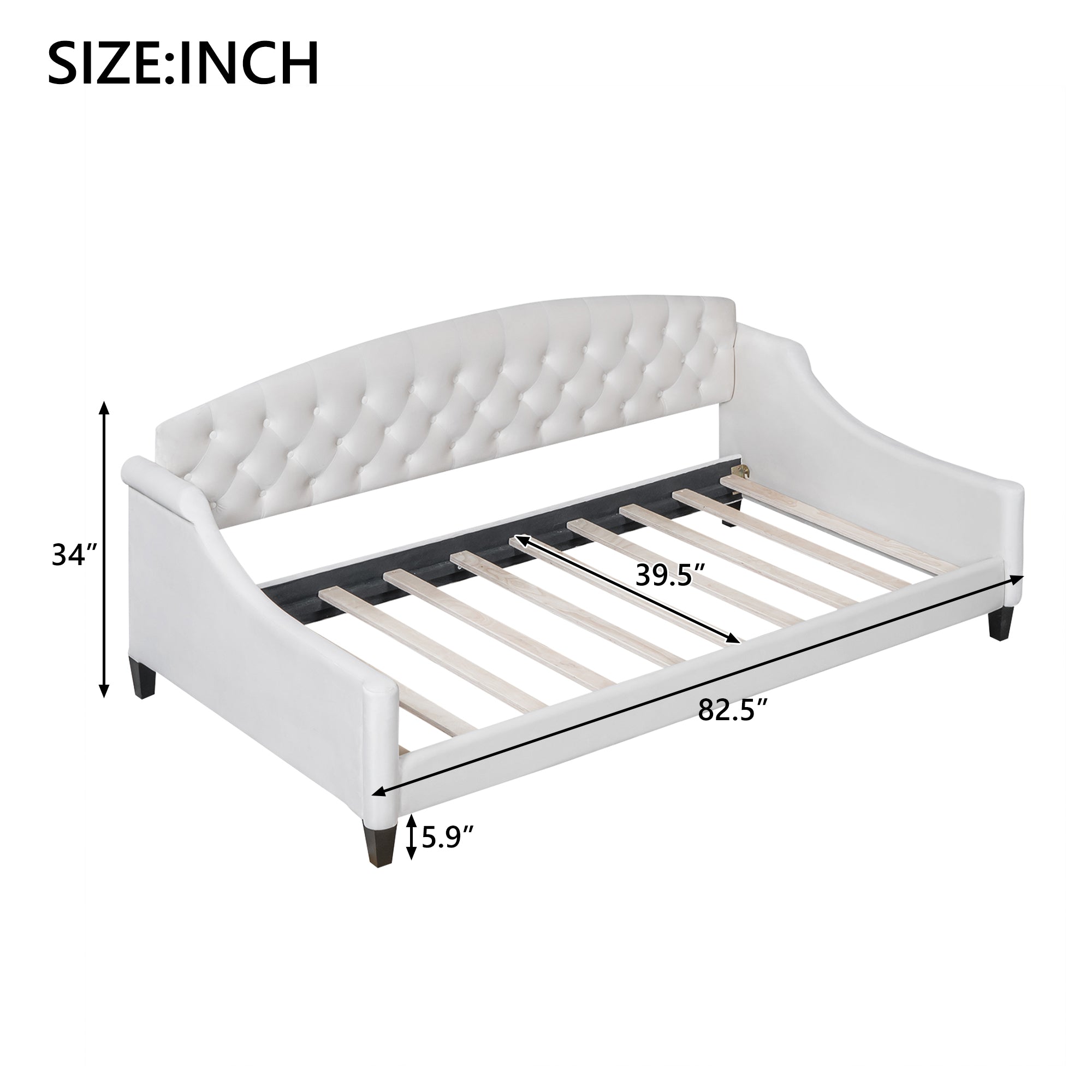 Modern Luxury Tufted Button Daybed - Twin - Beige