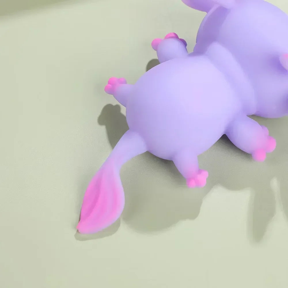 1/4pcs Axolotl Squeeze Ball Cute Fish Relax Cartoon Antistress Squishy Stress Relief Slow Rising For Adult Stretch Toys