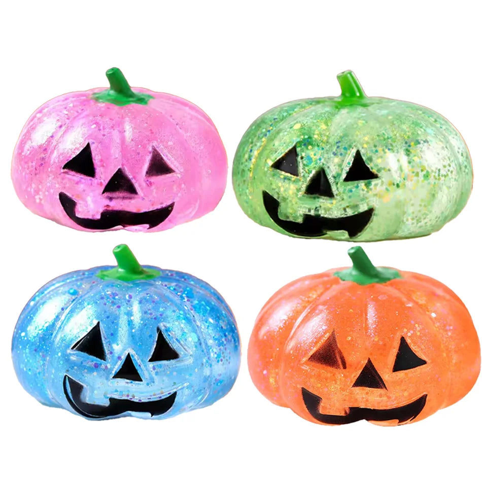 Halloween Pumpkin Maltose Squishy Stress Ball - Soft Slow Rebound Fidget Toy for Stress Relief Funny Adult Gift