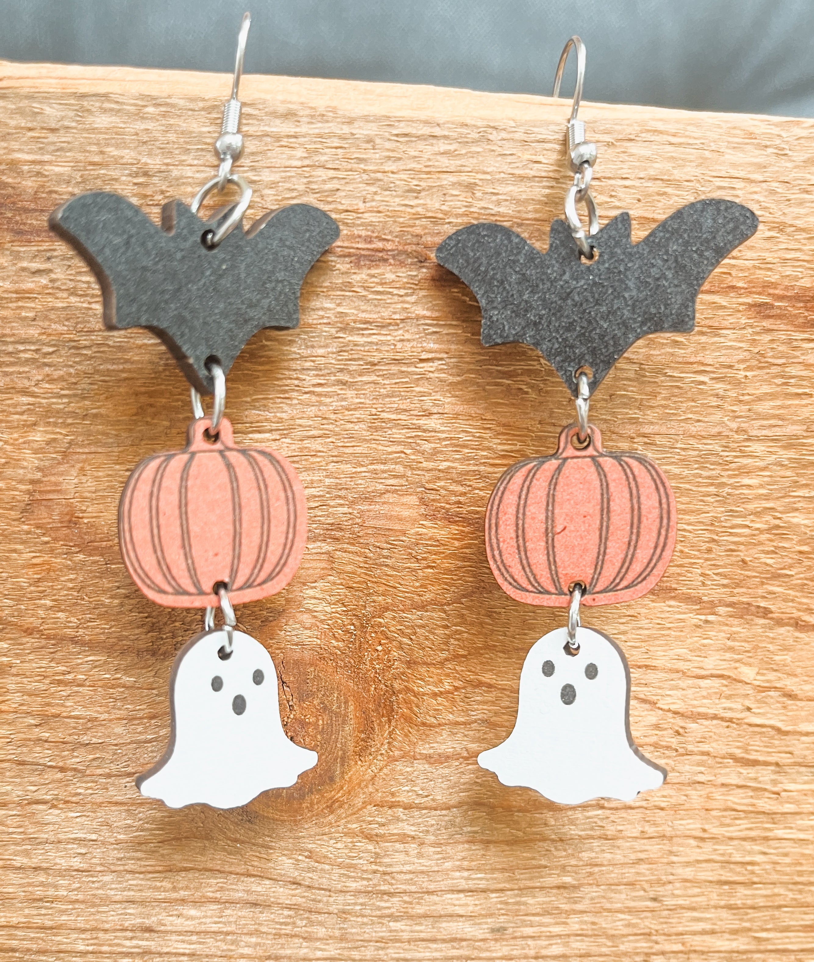 Adorable Wooden Halloween Earrings