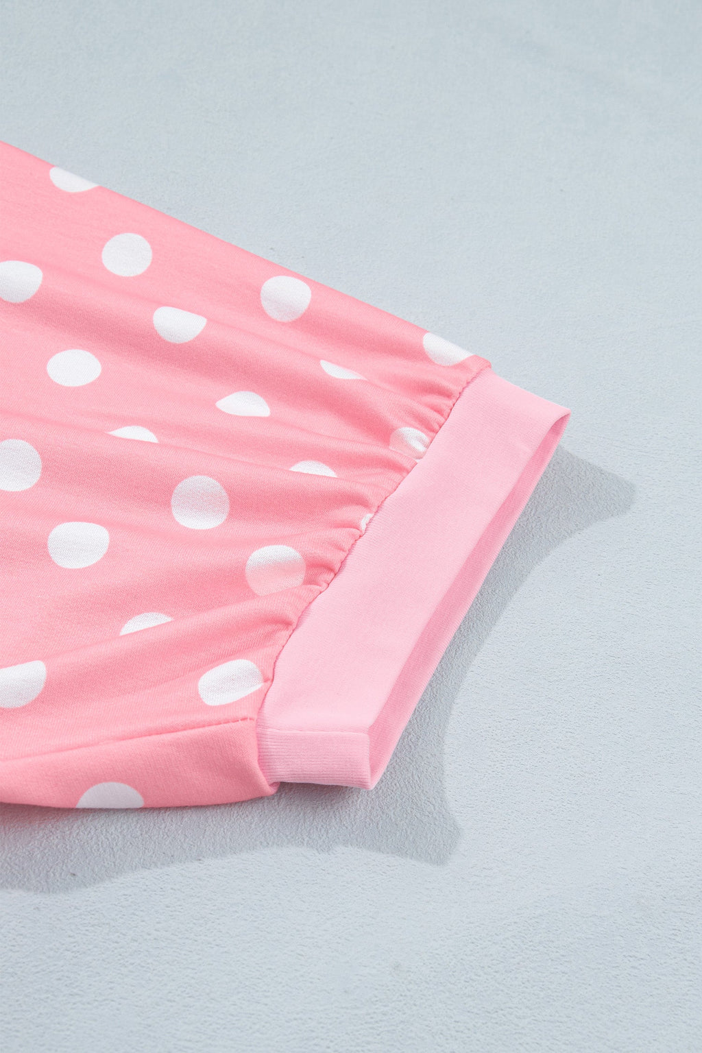 Sky Blue Polka Dot Oversized Top Drawstring Short Set