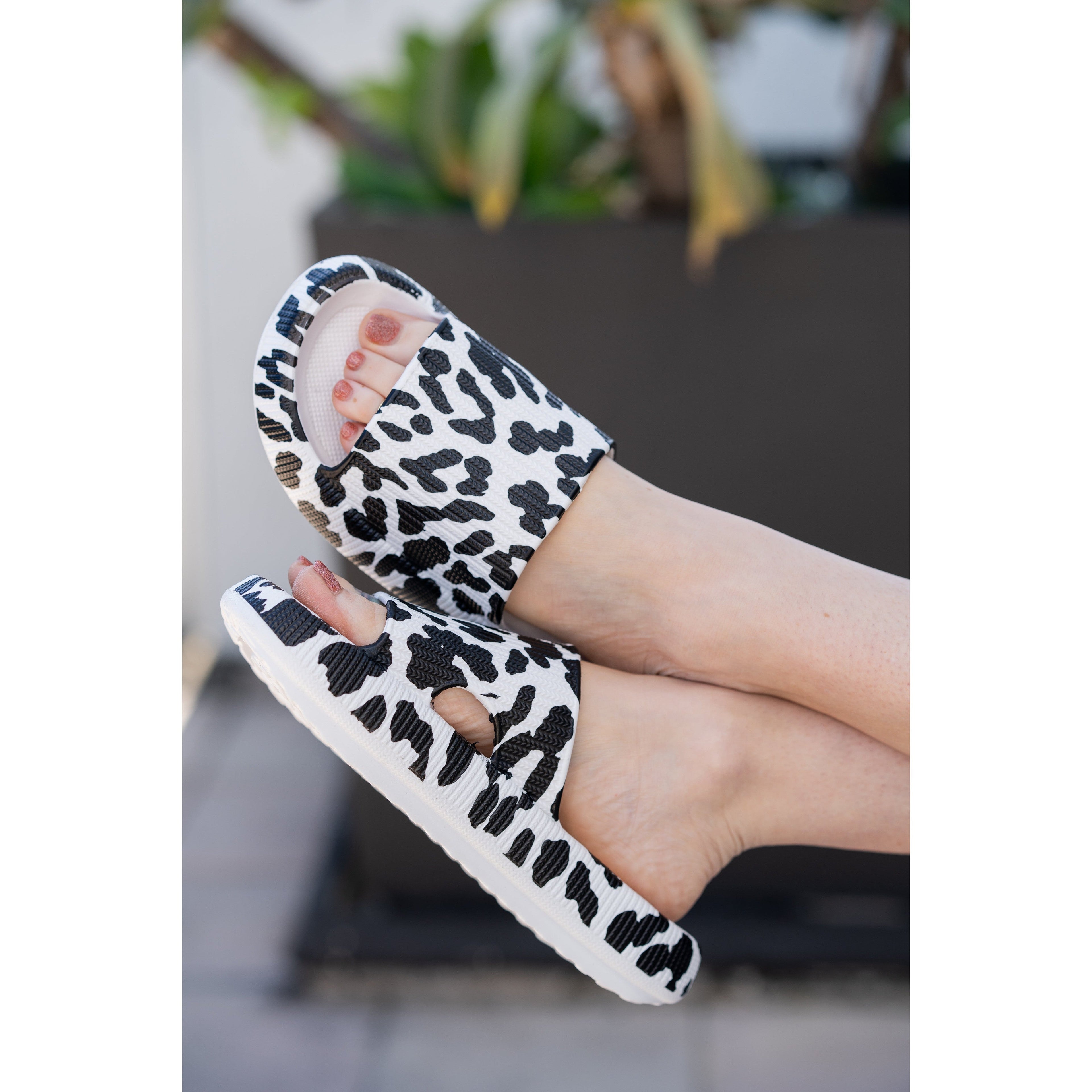 White Leopard Insanely Comfy -Beach or Casual Slides