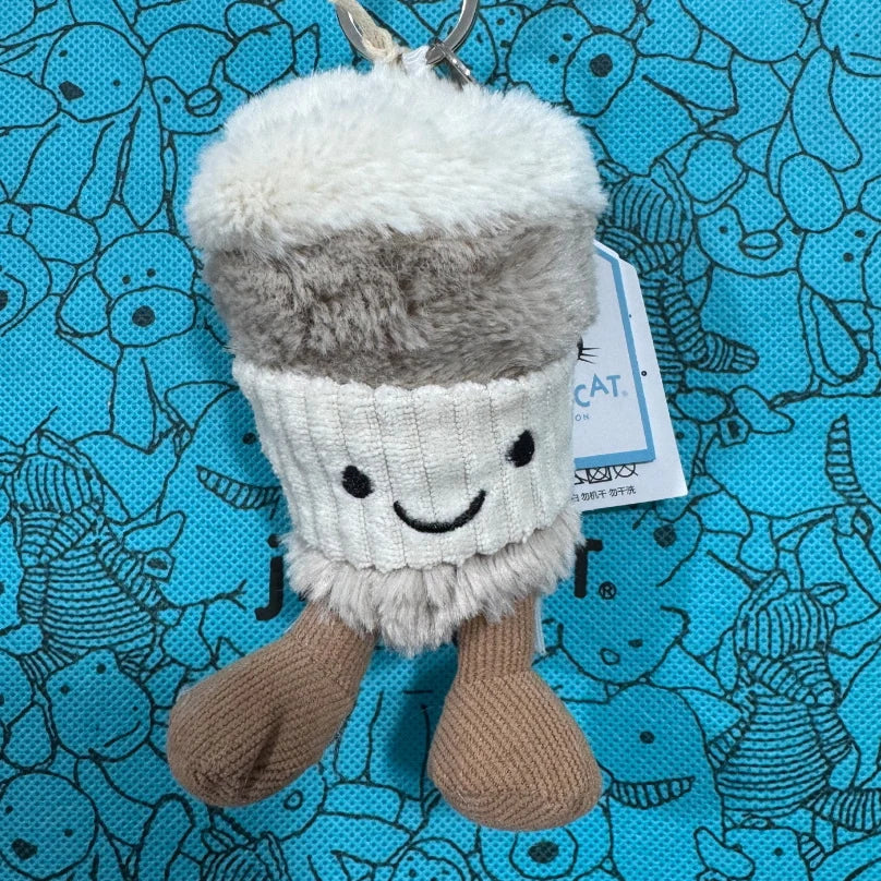 Hot-selling UK limited edition tea bag marshmallow cartoon cat plush interactive toy pet girl gift graduation seasongiftkeychain