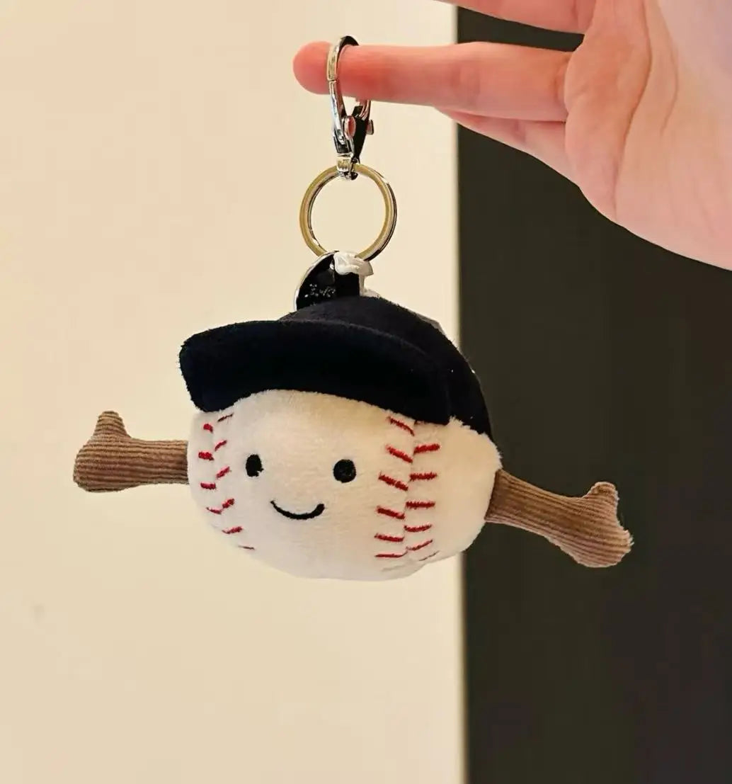High quality cotton candy plush keychain, sky dragon, croissant toy JC bag charm cake little bear plush keychain decoration gift