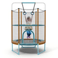 60 Inch Trampoline with Gymnastic Bar and Rings for Kids