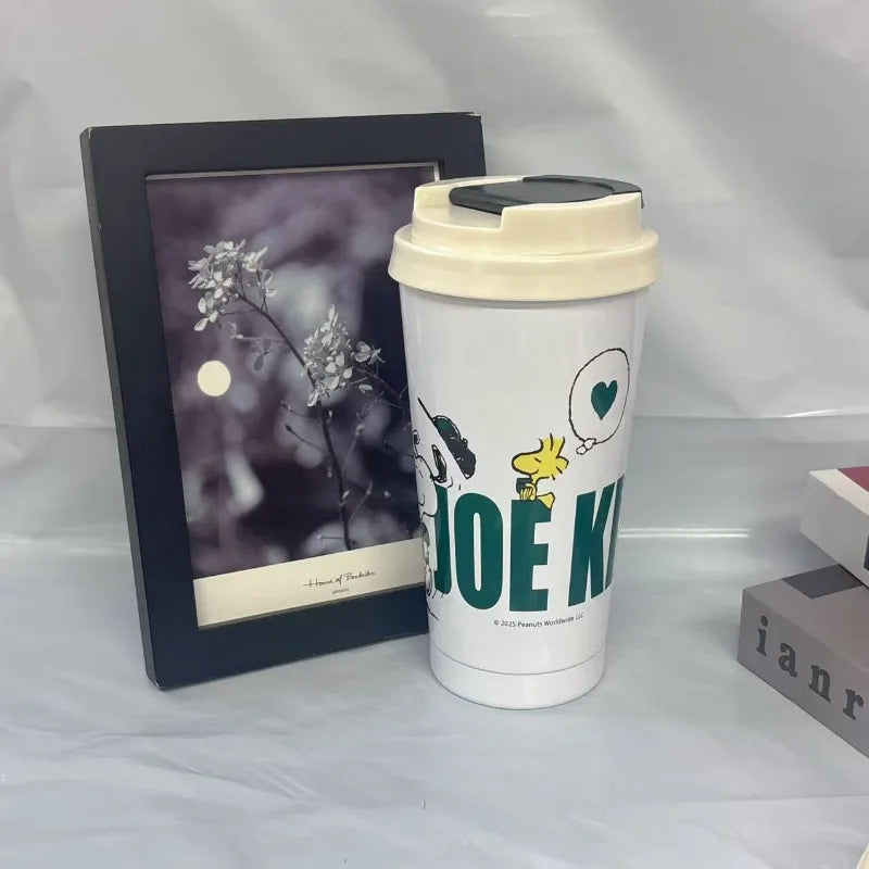 Starbucks × Snoopy Limited Edition Tumbler, 500ml Adorable Peanuts Print Insulated Travel Mug