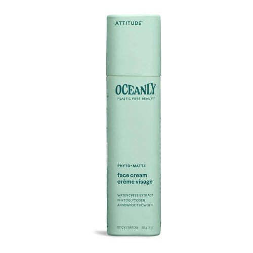 ATTITUDE Oceanly Face Cream Stick EWG Verified Plastic-free Plant and Mineral-Based Ingredients Vegan and Cruelty-free Beauty Products PHYTO MATTE Unscented 1 Ounce