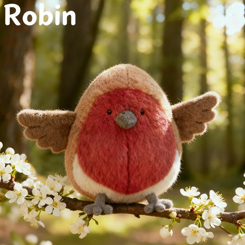 Kawaii Robin Plush Toys Soft Skin-friendly Sleep Companion Realistic Desktop Decorative Item Birthday Gifts For Friends Children