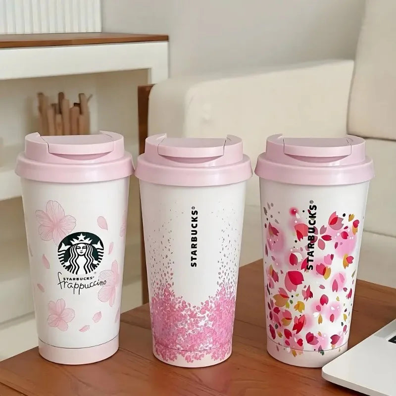 Starbucks Portable Thermal Bottle Cherry Blossom World Mug 304 Stainless Steel Insulated Cup Perfect Birthday Gift