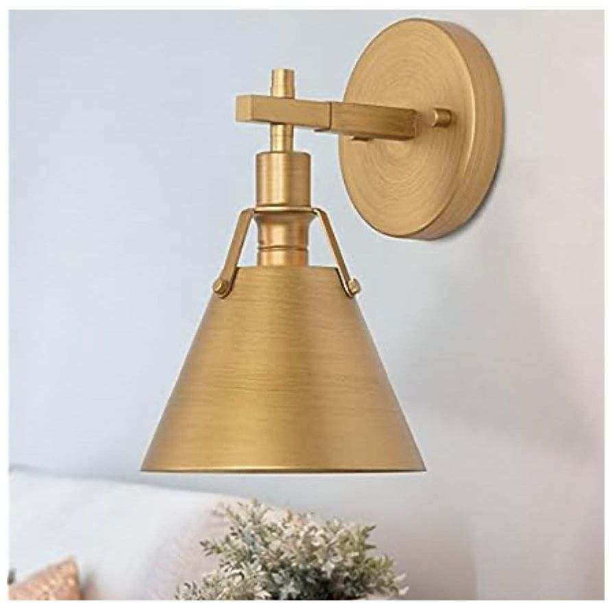 Gepow Gold Wall Sconce Antique Light Fixture For Bedroom Bathroom