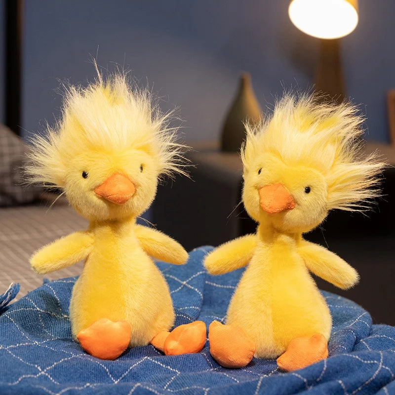 26cm Funny Yellow Duck Plush Toy Homemade hairstyle Duck Plush Doll for Boys And Girls To Accompany Sleeping Gift