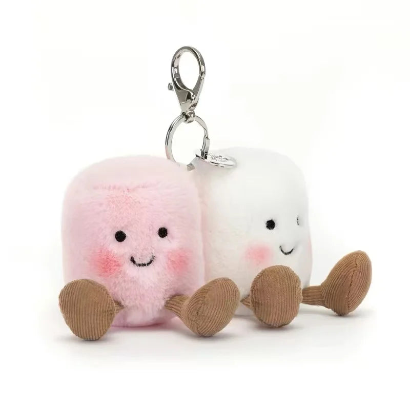 High quality cotton candy plush keychain, sky dragon, croissant toy JC bag charm cake little bear plush keychain decoration gift