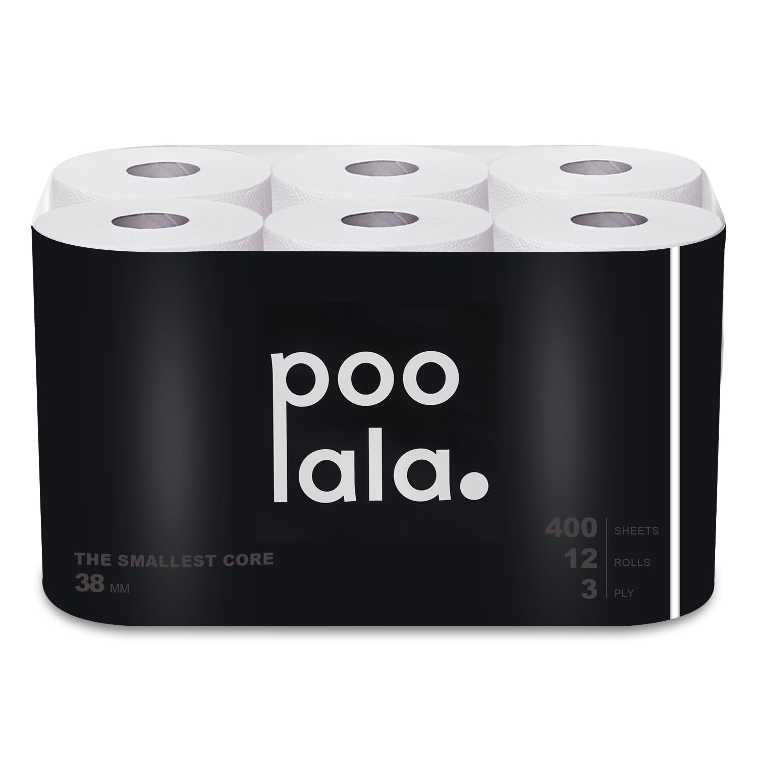 POOLALA 100% Organic Bamboo Toilet Paper Rolls - 12 Pack 3 Ply 400 Sheets per Roll - Unscented Soft Bathroom Tissue Toilet Paper Rolls Vegan Tree Free Plastic & Chemical-Free (12 Rolls)