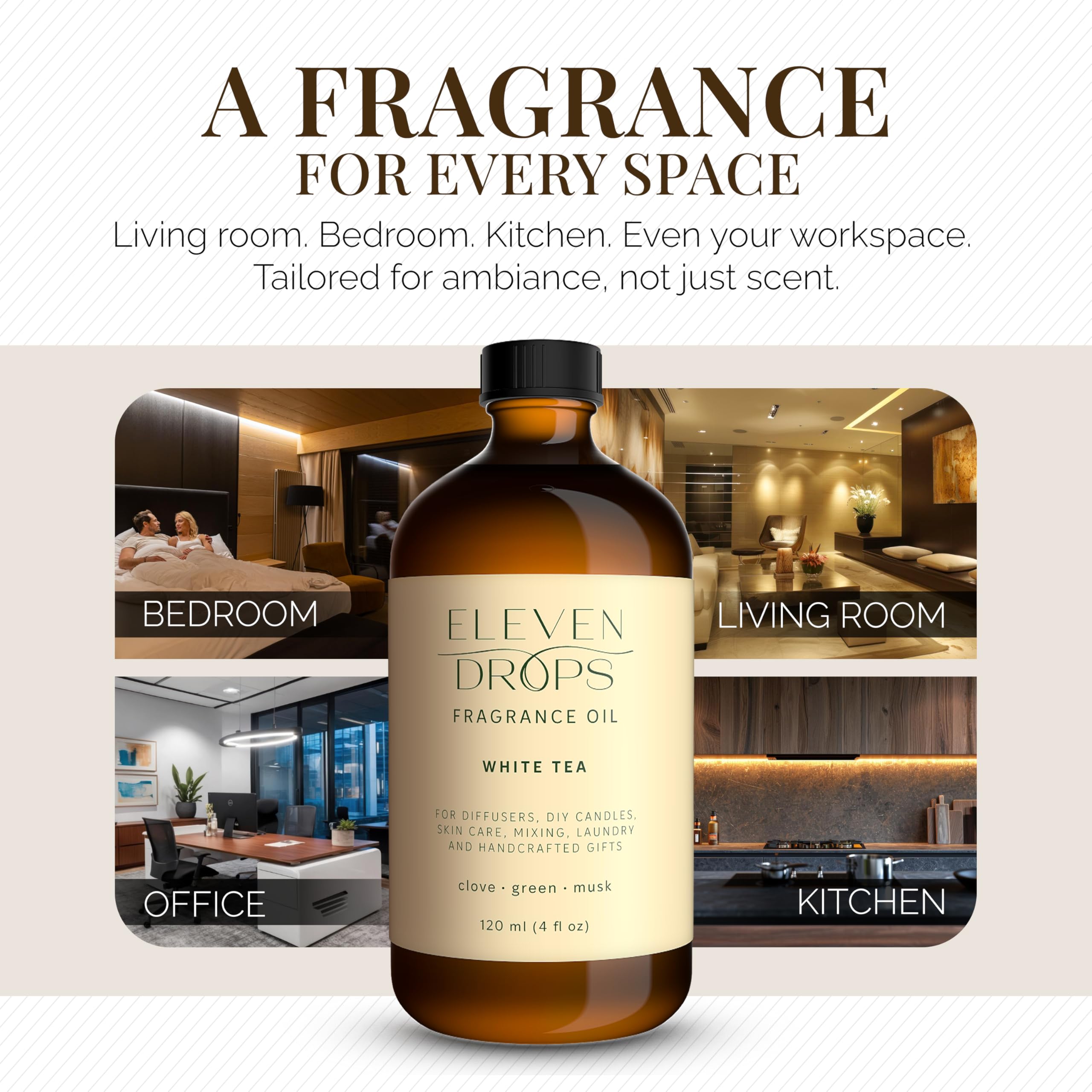 White Tea Essential Diffuser Oil - Premium Luxurious Fragrance Oil
